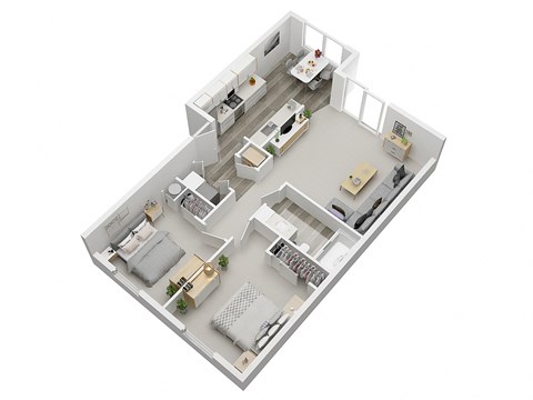 Two bedroom floor plan